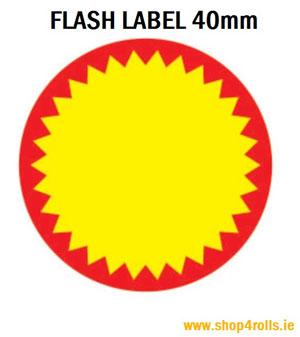 Zebra Flash Labels - 40mm Diameter - 1000 Labels Per Roll
